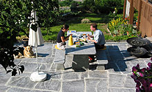 Breakfast on our padio