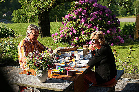 Frühstück im Garten